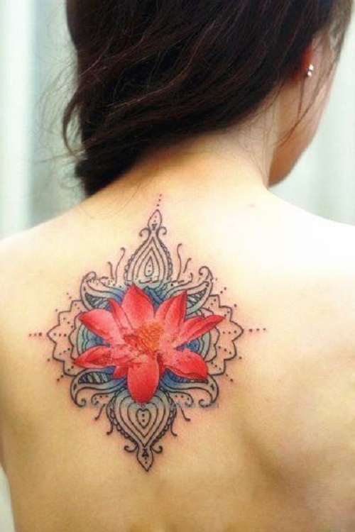 HÌNH XĂM DÁN NỮ HOA VĂN LƯNG KÍCH THƯỚC 15 x 21 CM, 100% NHƯ XĂM THẬT