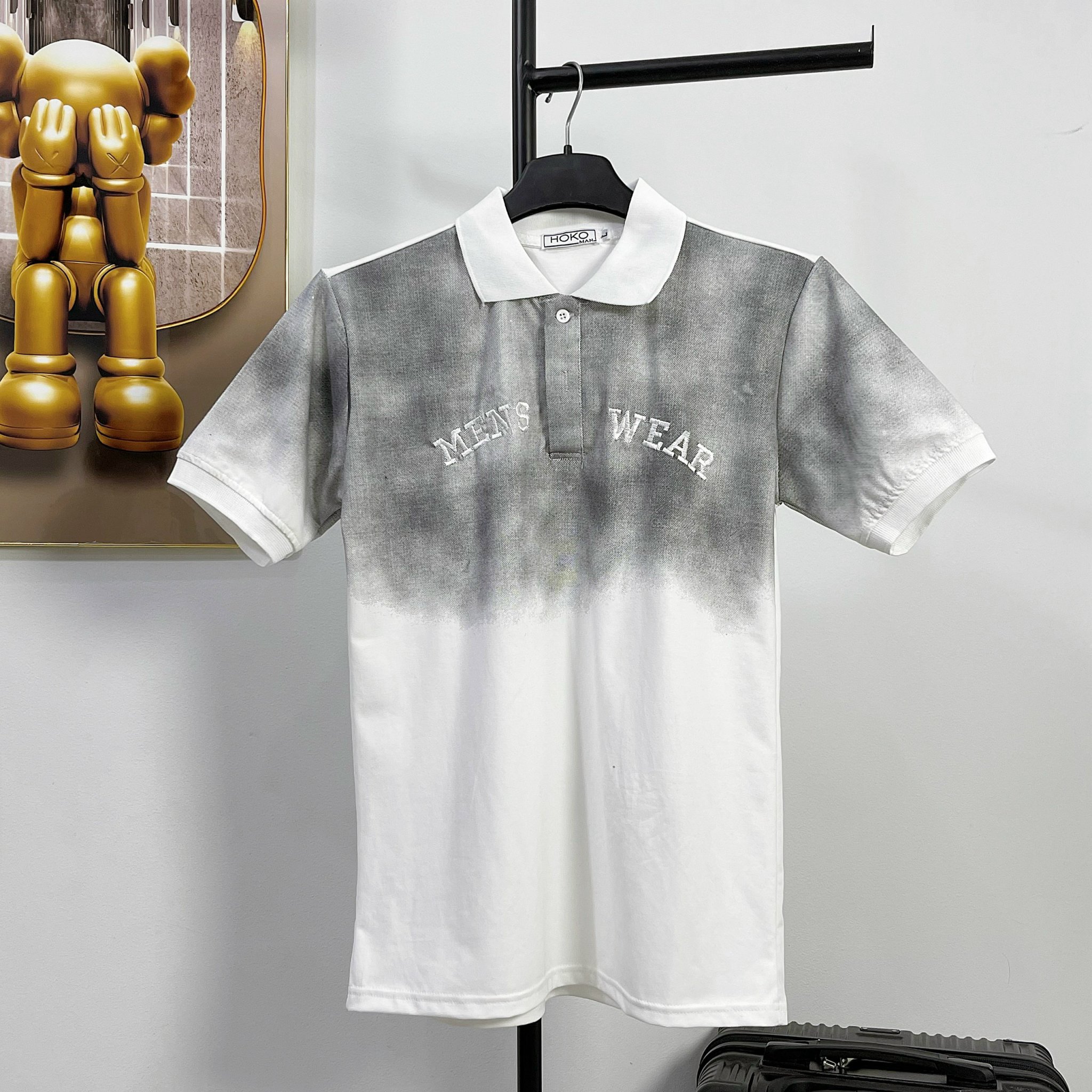 Áo thun nam thêu phối hàng siêu cấp có cổ tay ngắn polo cotton mẫu mới dày đẹp vải co dãn 4 chiều cao cấp - 4