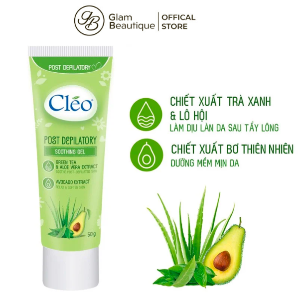 Gel Dưỡng Ẩm, Làm Dịu Da Sau Tẩy Lông CLEO Post Depilatory Soothing Gel 50g Glam Beautique