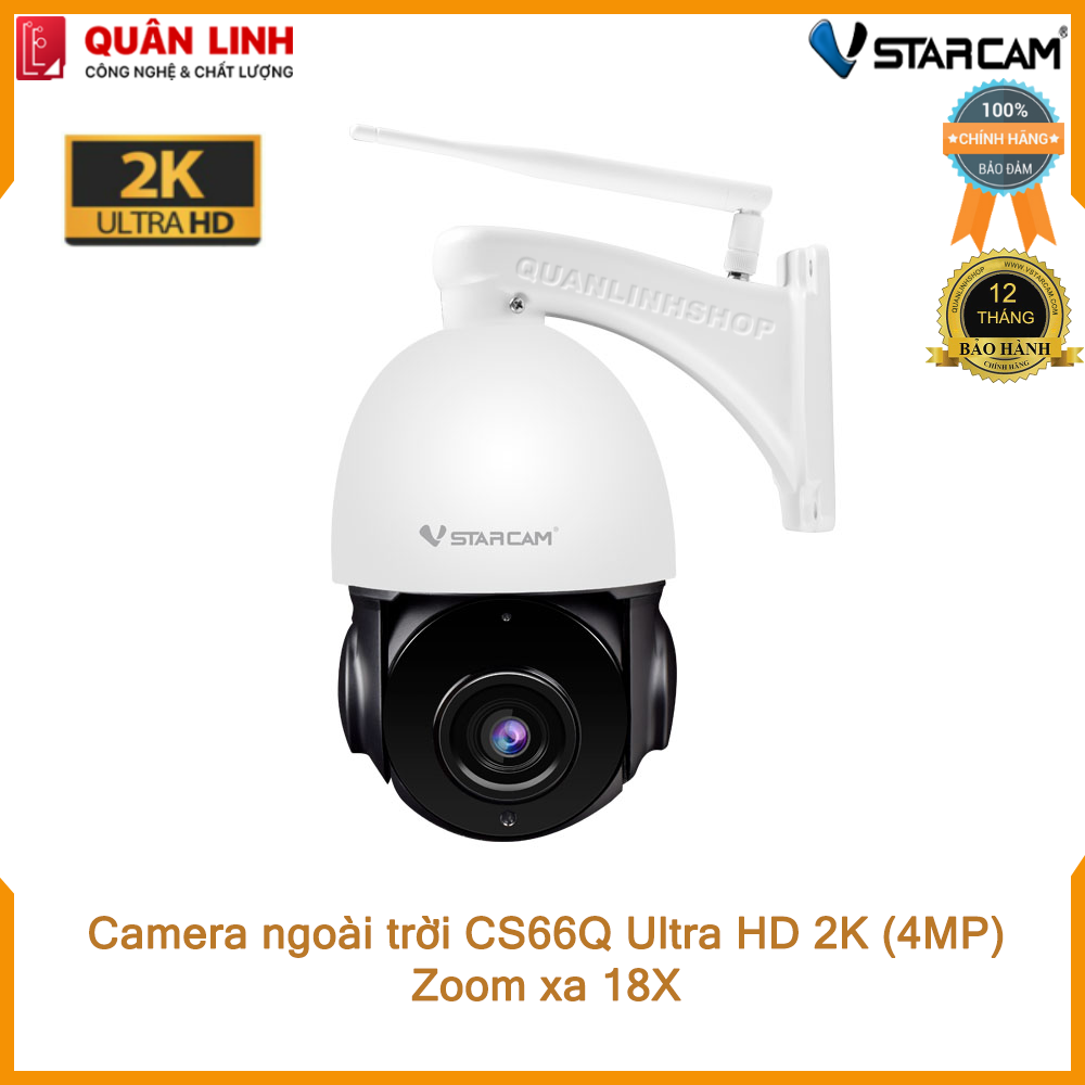Camera IP wifi hồng ngoại ngoài trời Vstarcam CS66Q - X18 Ultra HD 2K 4Megapixel, zoom xa 18X, bảo hành 12 tháng