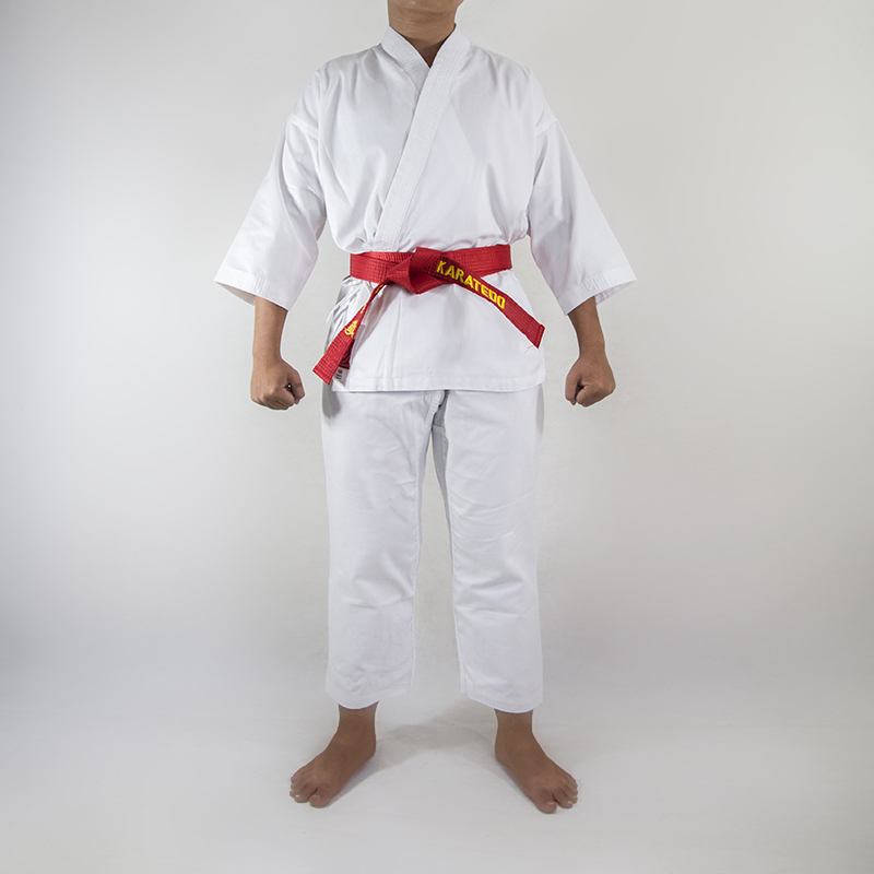[HCM]Bộ Võ Phục Karate Vải Kaki Dày Thông Dụng (Kèm Đai Nhập Môn Trắng)