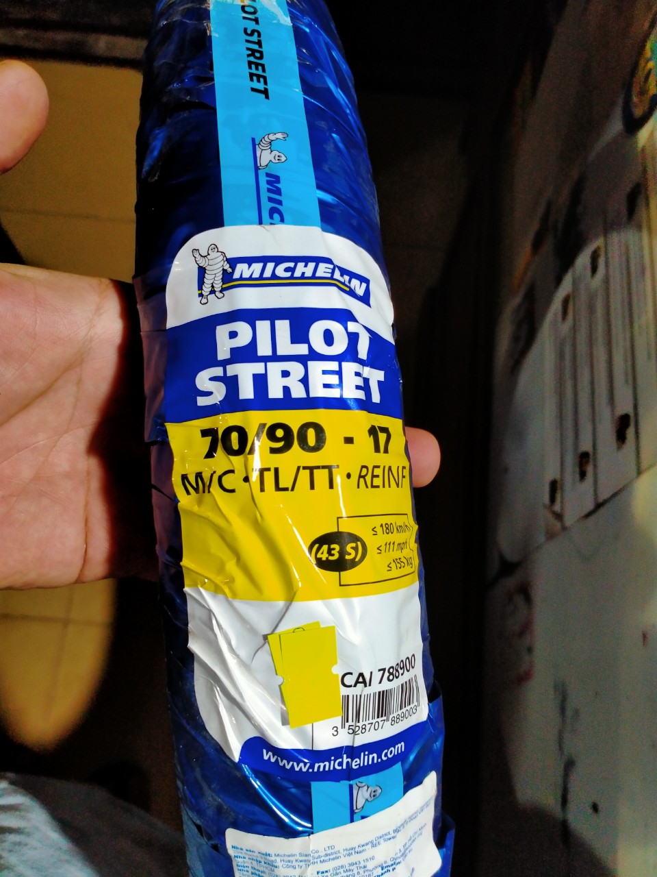 Vỏ michelin size 70/90-17 pilot street ) | michelin size 70/90-17 không ruột