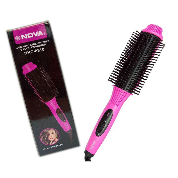 Lược Điện Tạo Kiểu Tóc Đa Năng Cao Cấp Nova -8810 Uốn Cụp - Uốn Xoăn - Dập Xù Phồng , Lược điện Nova 8810 chuyên uốn cụp chính hãng