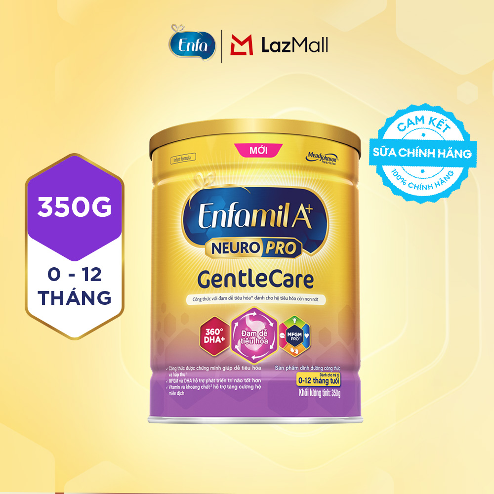 [Dễ tiêu hóa và hấp thụ] Sữa bột Enfamil A+ Neuropro Gentle Care 1 350g dành cho trẻ 0-12 tháng