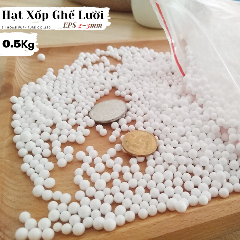 Hạt Xốp Ghế Lười 0.5Kg EPS 2mm 3mm Màu Trắng Được Khử Mùi An Toàn Cho Sức Khỏe