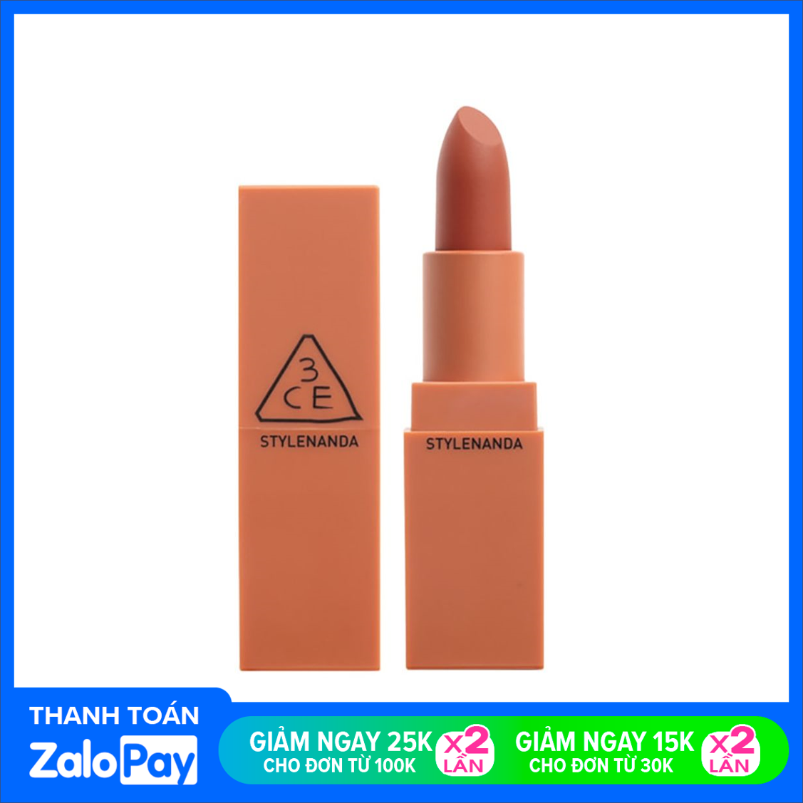 [HCM]Son Thỏi 3CE Mood Recipe Màu 220 Hit Me Up Màu cam đất (New)