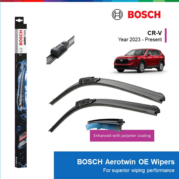 BỘ GẠT MƯA BOSCH AEROTWIN EURO SET A620S 24" & 19": HONDA CRV ĐỜI XE 2023 ĐẾN NAY
