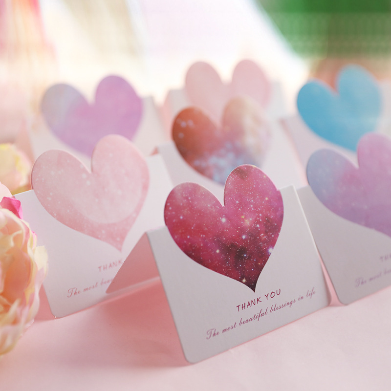 Thiệp chúc mừng lễ tình nhân sinh nhật cặp đôi hình trái tim thank you best wishes