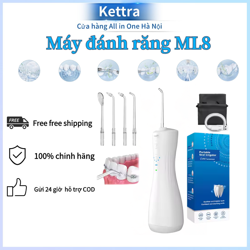 Khuyến mãi năm mới Máy Tăm Nước Cầm Tay Mini Enpuly ML8 Nâng Cấp  Vệ Sinh Răng Miệng Làm Sạch Sâu, Loại Bỏ Các Mả