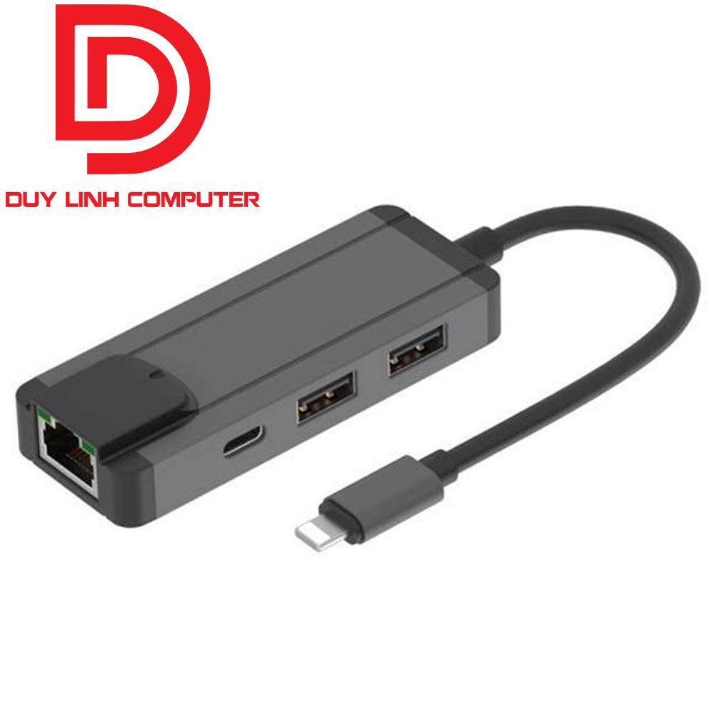 Cáp Lightning OTG to Lan, Hub USB dùng cho iPhone, iPad