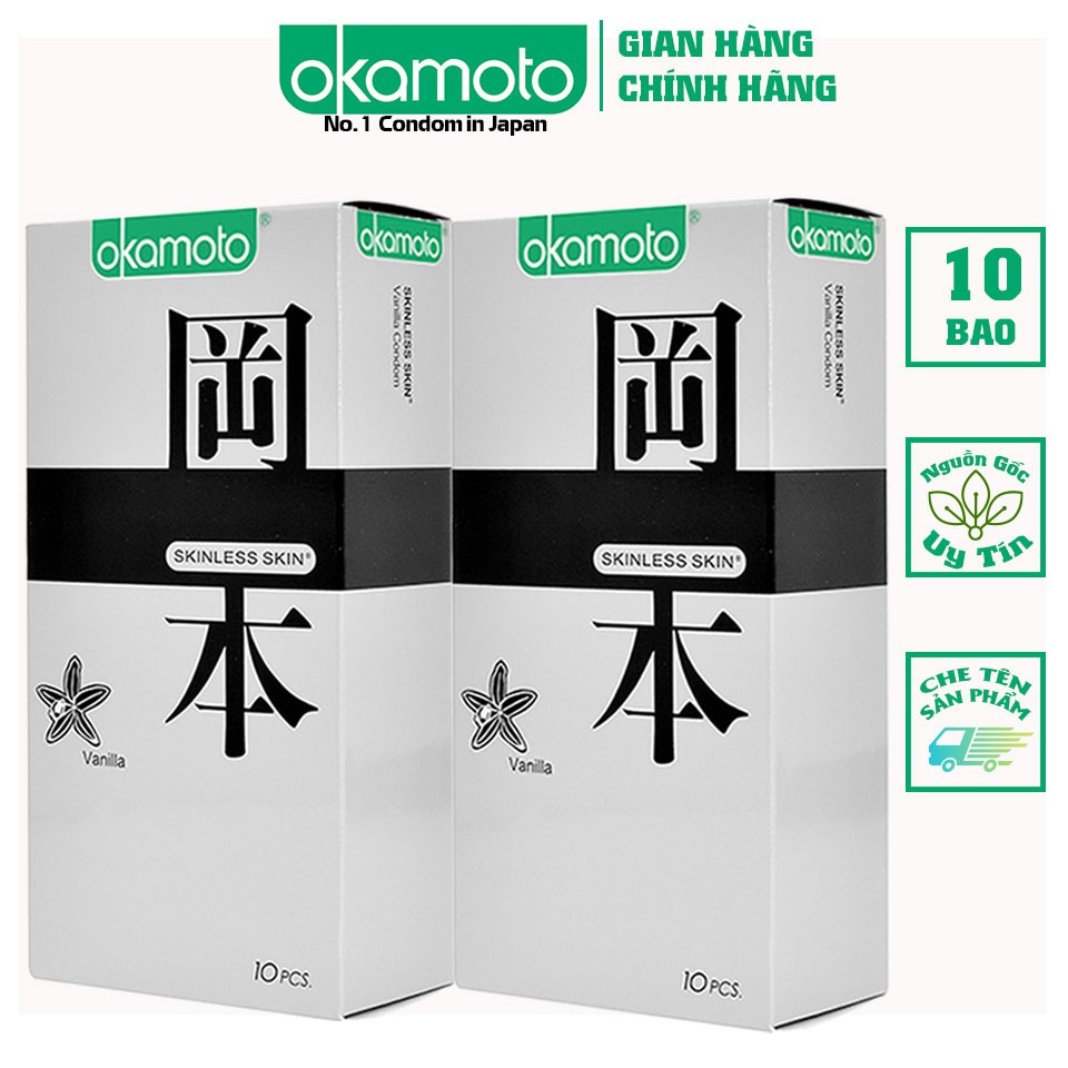 Bao Cao su Okamoto Skinless Skin Vanilla Hộp 10 Cái