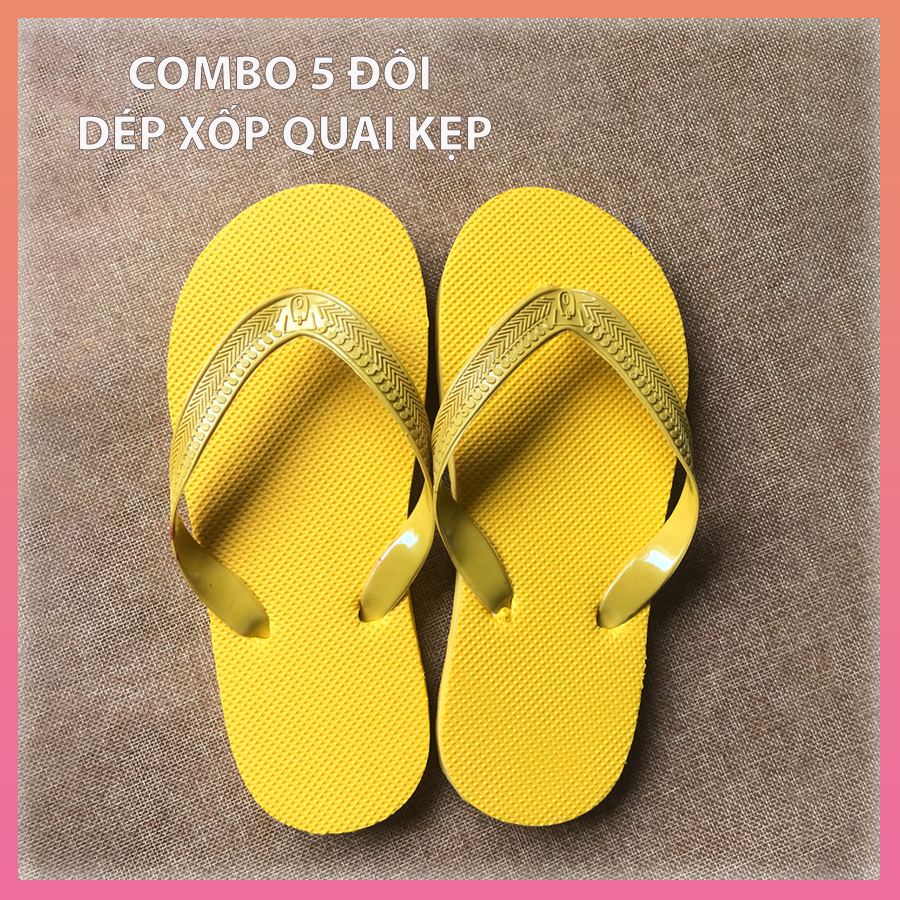 Dép lào Khách sạn màu vàng_Combo 5 đôi