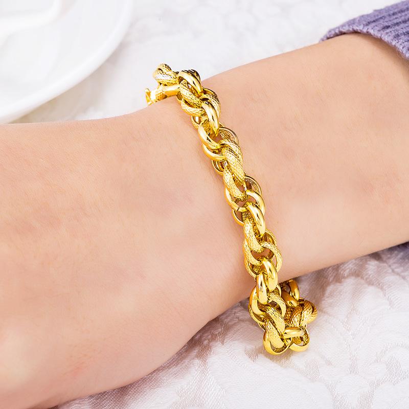 Flash sale Lắc tay nam đầu rồng quyền lực thịnh vượng mạ vàng italy