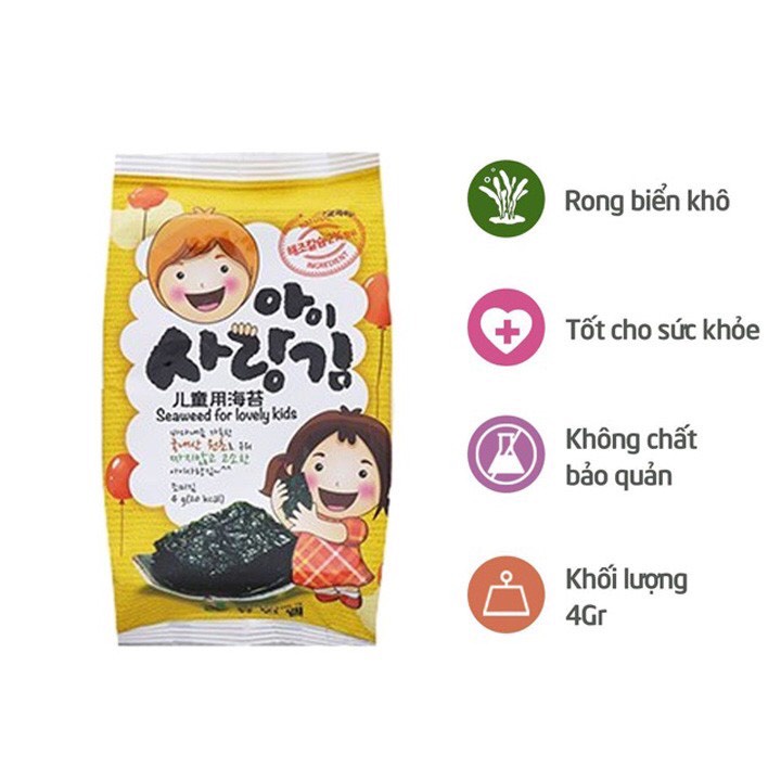 Rong biển cuộn cơm cho bé  1 gói nhập khẩu Hàn Quốc
