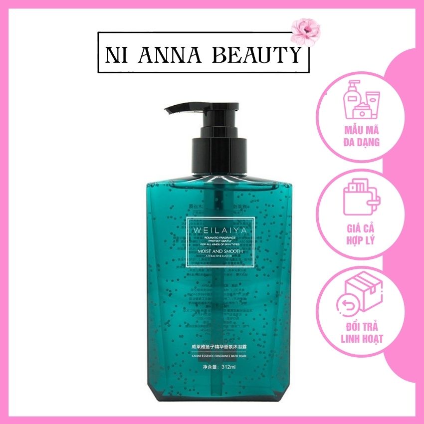 [Freeship+Quà] Sữa Tắm Hương Nước Hoa Cấp Ẩm Chống Lão Hóa Trứng Cá Tằm Weilaiya Romantic 312ml NI ANNA BEAUTY NA00020