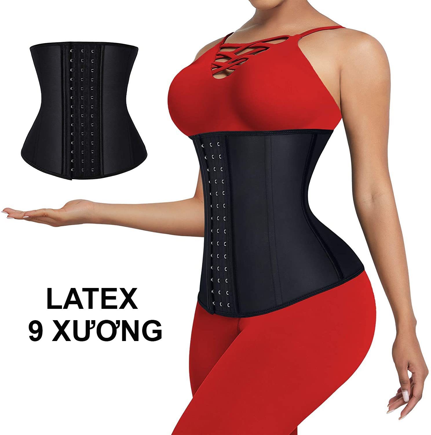 Đai nịt bụng latex 9 xương co giãn, gen nịt bụng sau sinh định hình eo thon đủ size