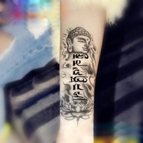 HÌNH XĂM DÁN PHẬT TỔ KÍCH THƯỚC 15 x 21 CM, 100% NHƯ XĂM THẬT