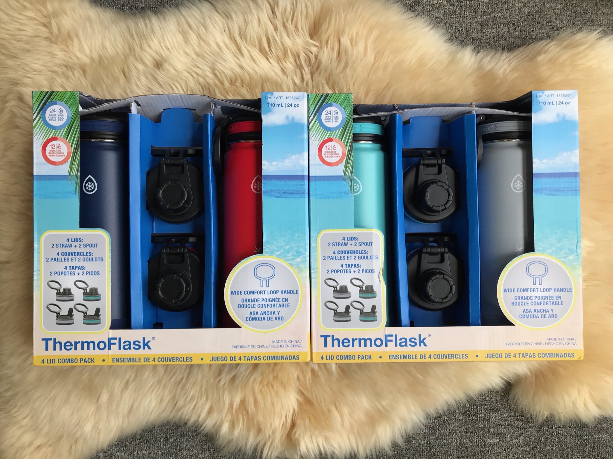 Bình giữ nhiệt thermoflask 710ml usa-mẫu 2021 2 nắp