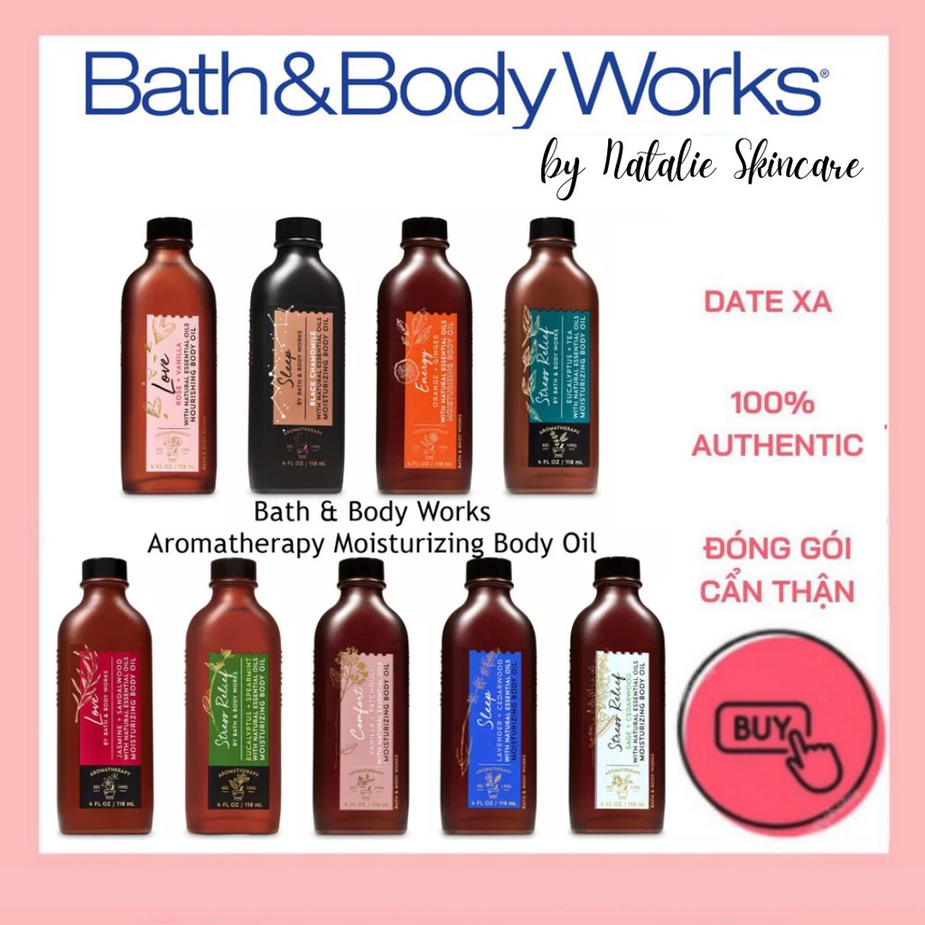 [ĐỦ MÙI] Dầu Cấp Ẩm Toàn Thân Bath And Body Works AROMATHERAPY Body Oil 118ml