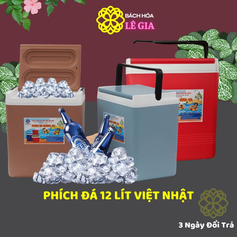 Phích đá vuông 12l/18l/22l nhựa việt nhật bảo hành 6 tháng, thùng bảo quản đá giữ nhiệt lâu việt nhật 3917 - lê gia shop