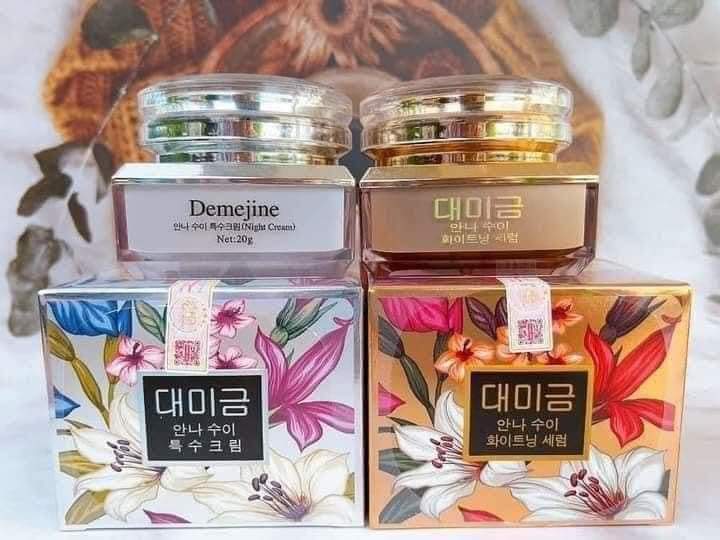 Kem Demejine Hàn Quốc, Combo kem dưỡng trắng da mờ nám tàn nhang , giảm mụn hiệu quả