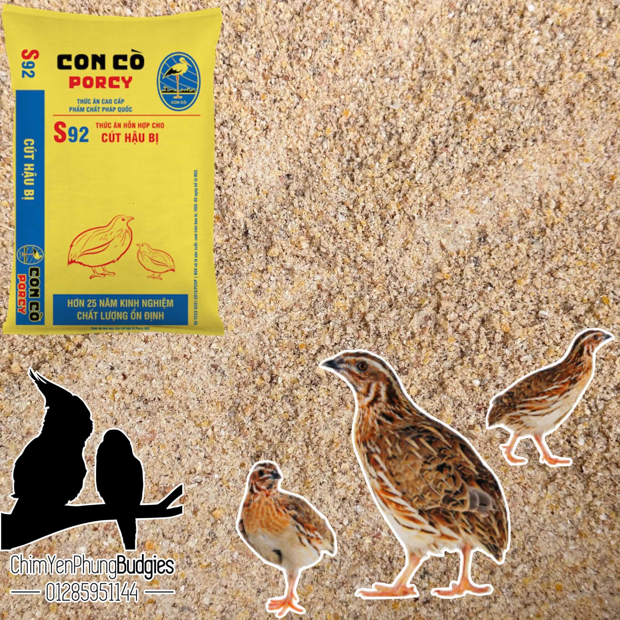 1kg Cám Con Cò S92 Thức ăn hỗn hợp cho cút hậu bị.