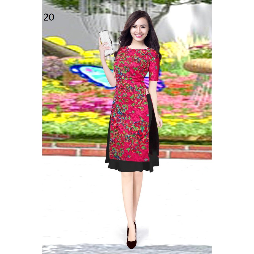 [HCM]Áo dài cách tân gấm thun sản phẩm tốt với chất lượng độ bền cao và được cam kết sản phẩm y như hình