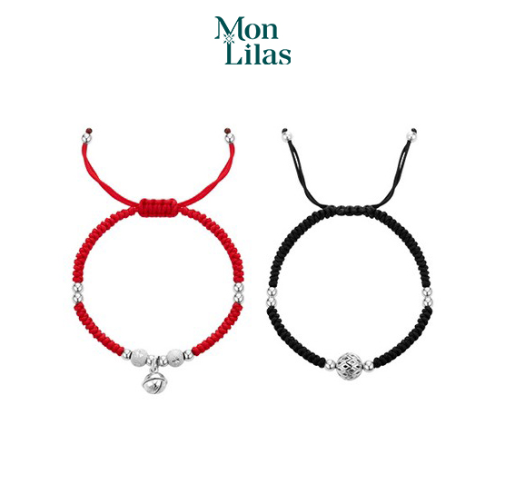 Vòng tay đôi Mon Lilas dây đan đính bạc thời trang Vivian V112105/6