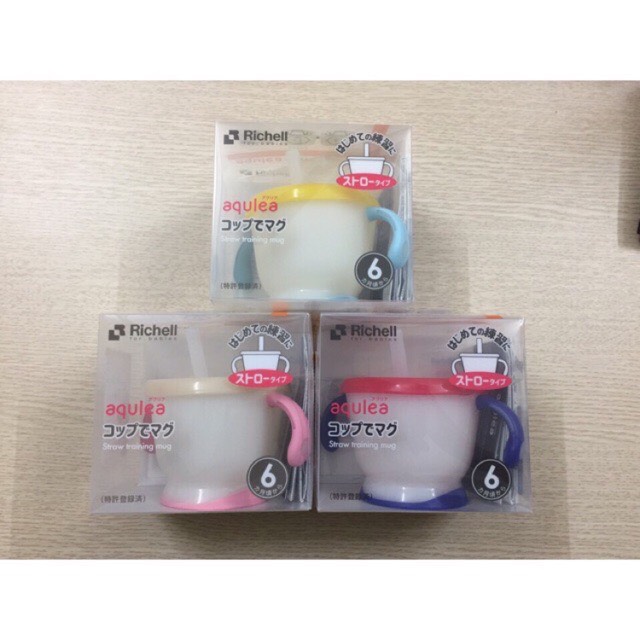 Cốc tập uống 3 giai đoạn Richell Nhật Bản chính hãng, cho bé trên 6 tháng