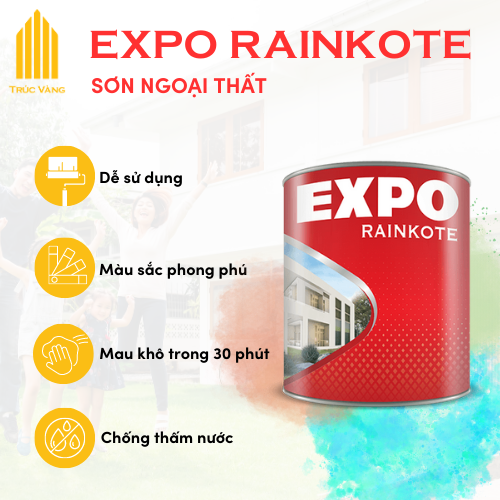 Expo Raincoat for Exterior - Sơn nước ngoài nhà Expo Ngoài Trời Đủ Màu Loại 5L và 18L