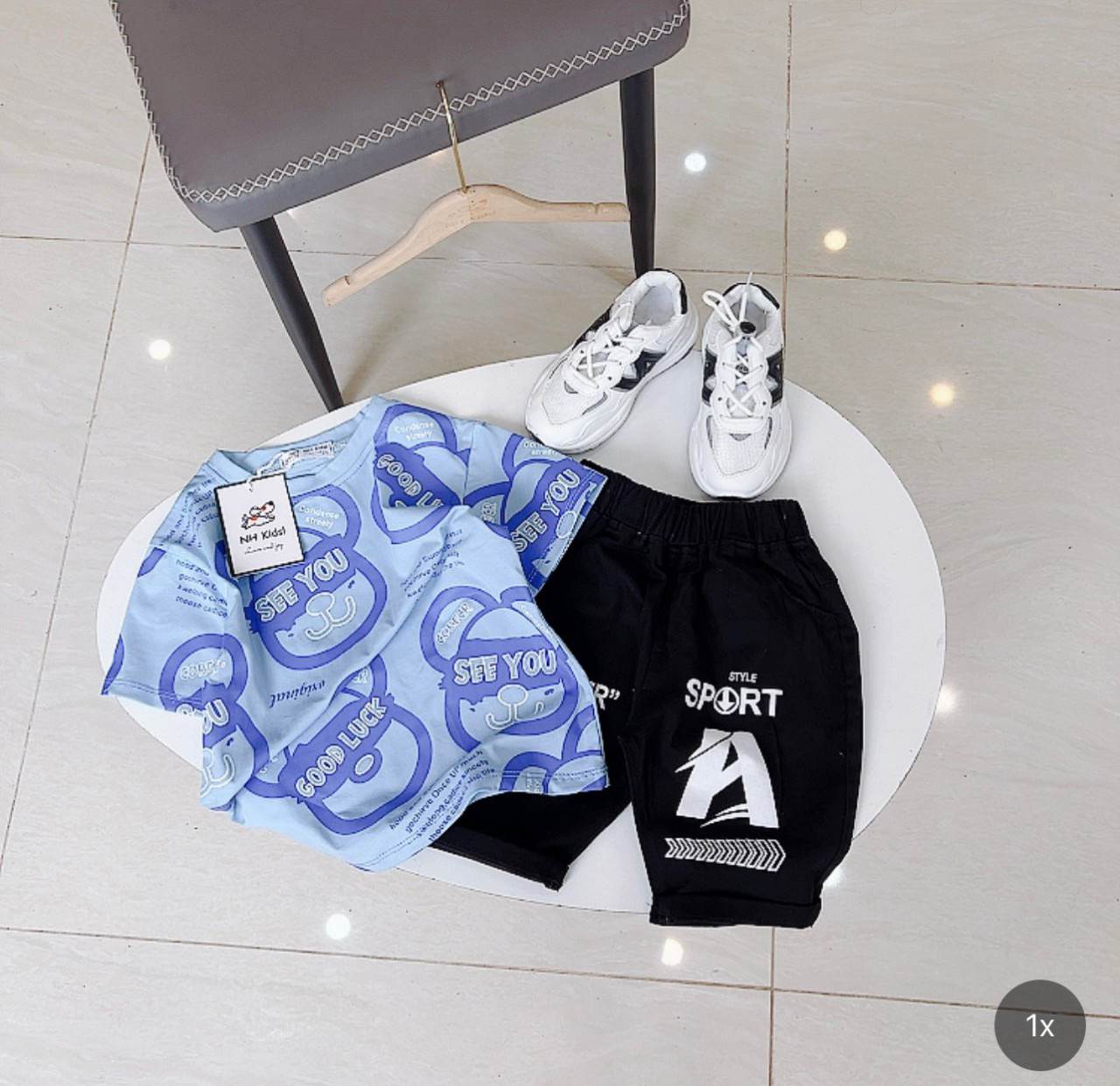 Bộ Áo coton quần kaki cho bé trai 25-43kg