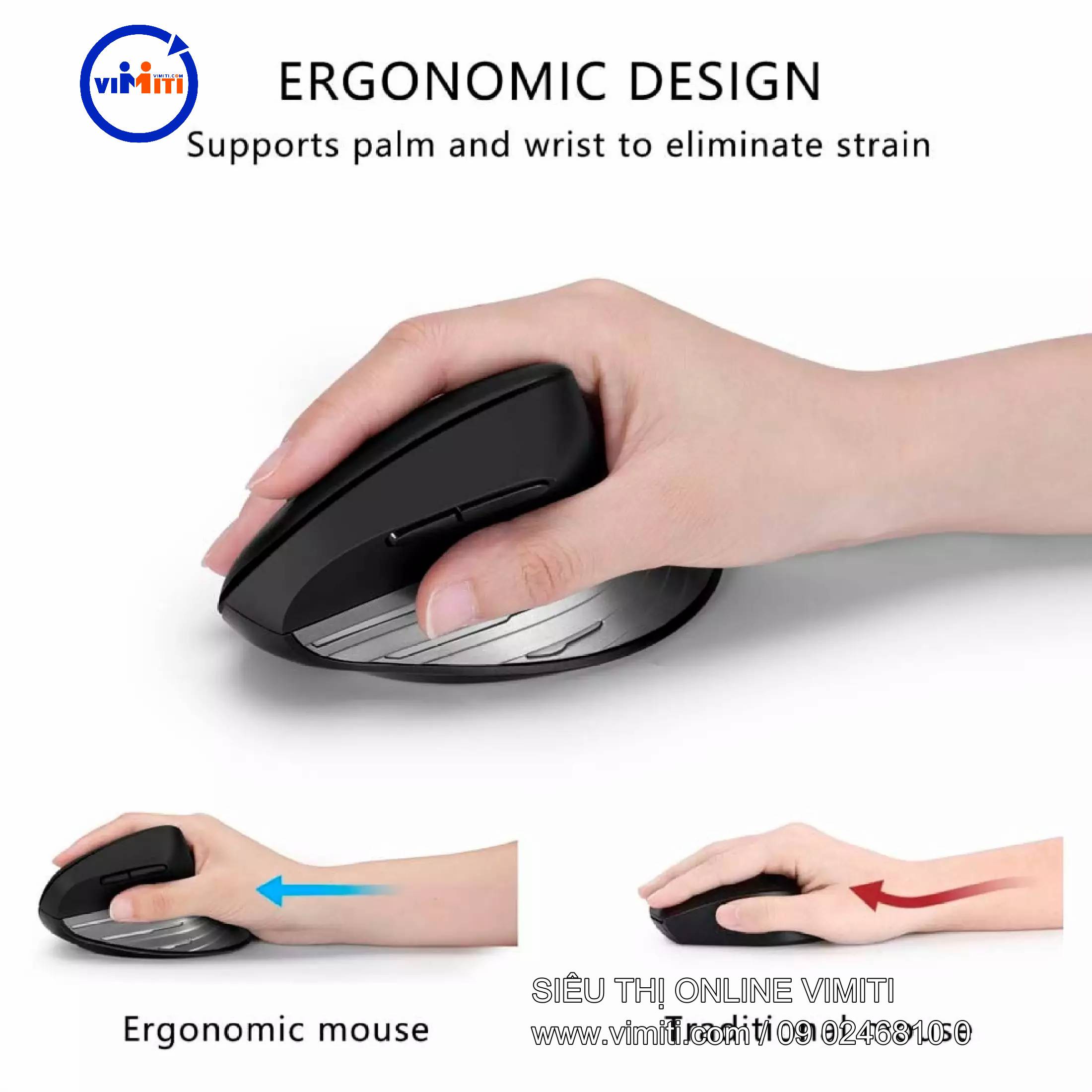 Chuột vi tính không dây kết nối bluetooth 3 thiết bị, thiết kế công thái học Jelly comb MV056