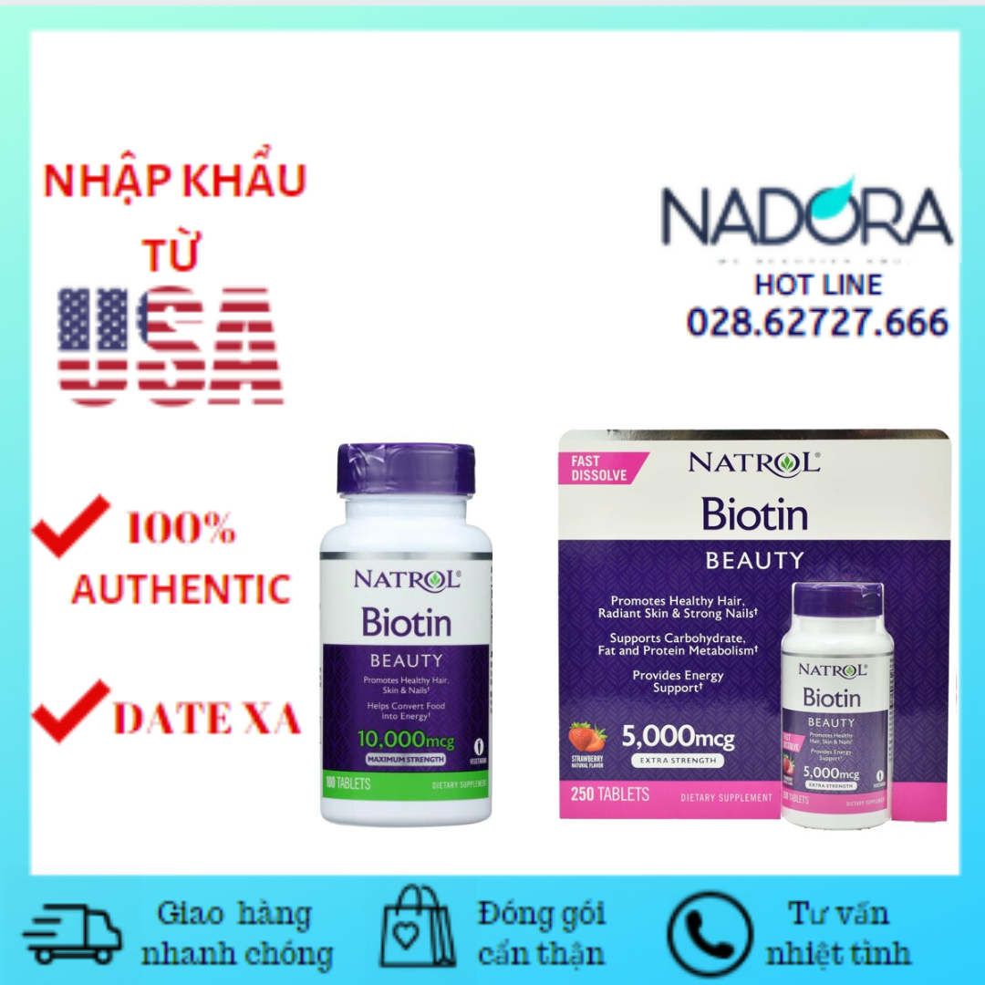 [Phân Loại] Viên Uống Hỗ Trợ Mọc Tóc Và Chống Rụng Tóc Natrol Biotin