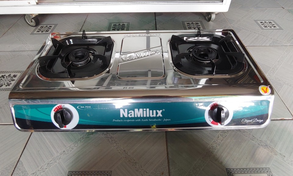 Bếp gas đôi mặt inox namilux na-701a.thiết kế sang trọng, tiết kiệm gas.