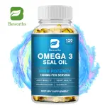 BEWORTHS Viên nang dầu hải cẩu Omega 3 với EPA DPA DHA giúp hỗ trợ sức khỏe tim mạch và sức khỏe của mắt Khả năng vận động của khớp Hỗ trợ miễn dịch 1000 mg mỗi khẩu phần