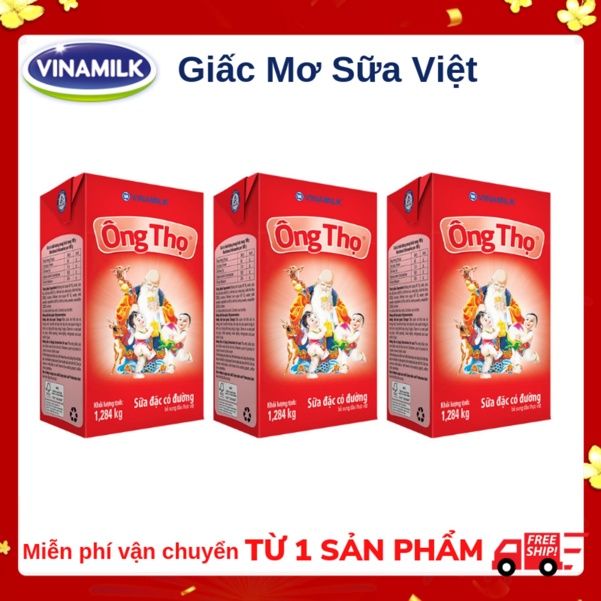 Sữa đặc có đường ông thọ đỏ hộp giấy 380g