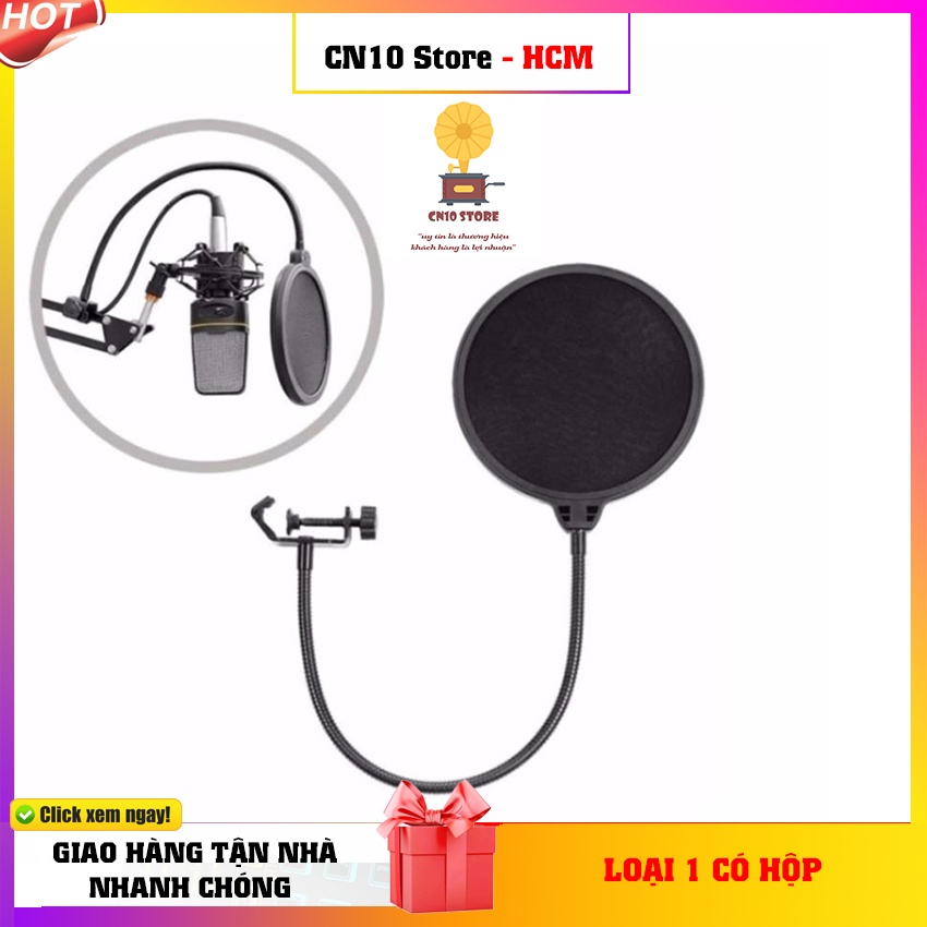 Công nghệ 10-10 màng lọc âm cho micro thu âm live stream cao cấp có hộp