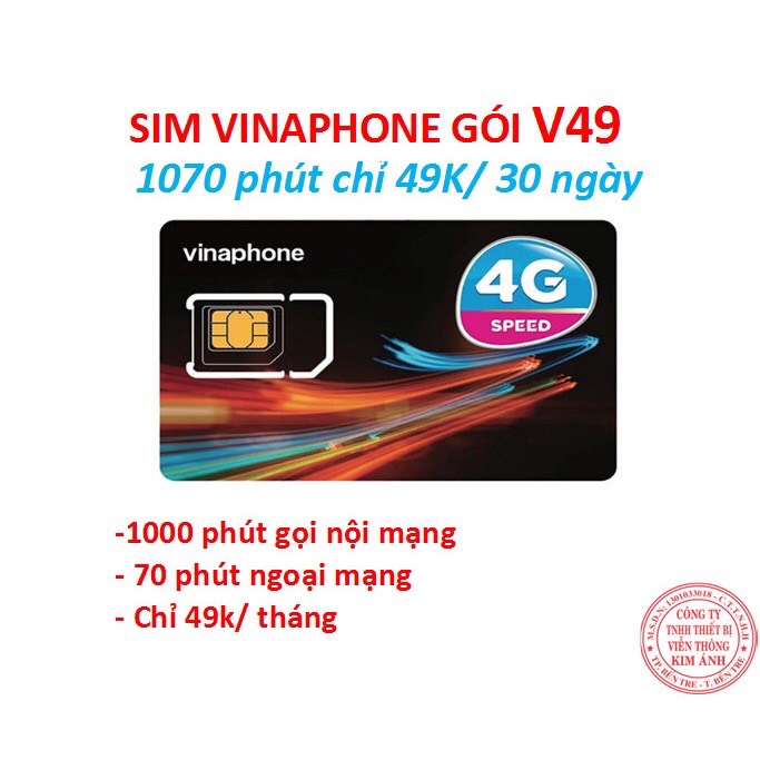 Đầu 09- Sim Vinaphone Gói V49 nhận 1070 phút chỉ 49K/ 30 ngày, Hàng chính hãng FREESHIP - CHƯA KÍCH HOẠT