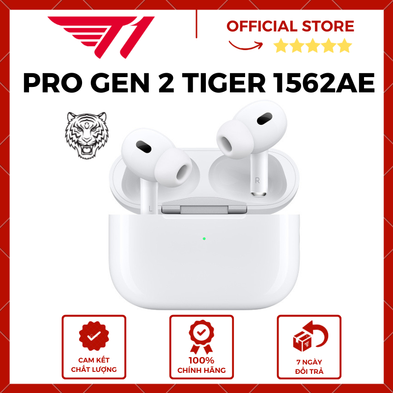 Tặng Ốp Tai Nghe Airpods Pro Gen 2 Hổ Vằn 1562AE Bass Cực Căng - Công Nghệ Xuyên Âm - Chống Ồn - Đổi Tên - Cảm Ứng Đa Điểm Bảo Hành 24 Tháng