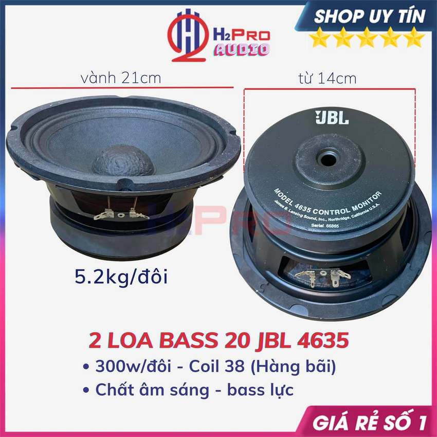 Đôi Loa Bass 20 Jbl Bãi 300W - Từ 140 - Vành 21Cm ( Giá 2 Cái ), Loa Bat 20 Bãi Zin - Chất Âm Tốt Sáng Rõ - H2Pro Audio