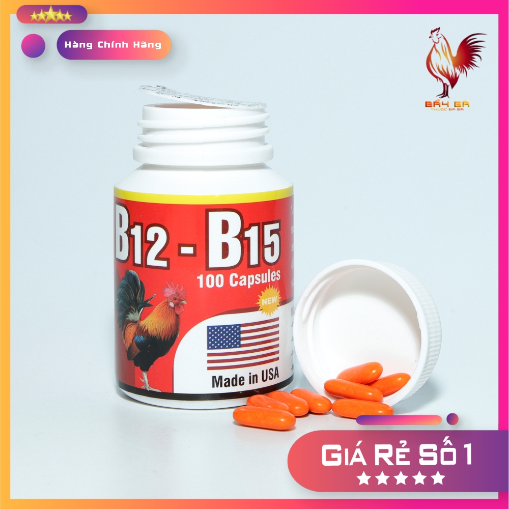 B15 - b12 đỏ dinh dưỡng dành cho gà đá 1 hộp 100 viên - date mới