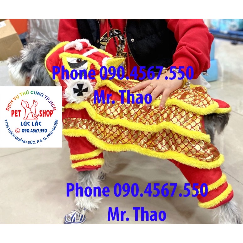 Áo quần con lân cho chó mèo , quần áo chó mèo có size 5xl cho thú cưng lớn