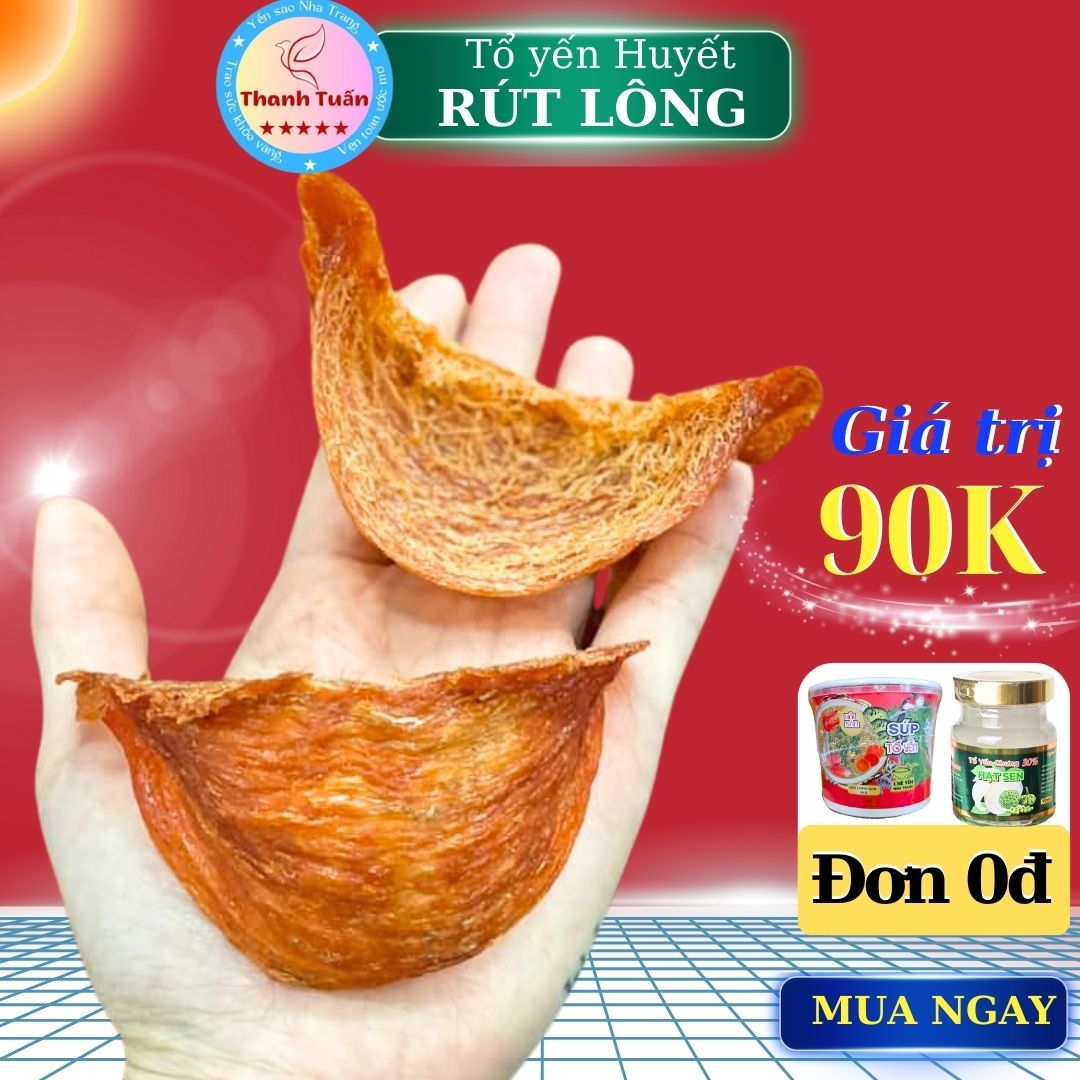 Yến huyết, yến sào khánh hòa cam kết chất lượng, mua tặng 1 hũ yến chưng, táo đỏ, đường phèn, 1 hộp súp tổ yến