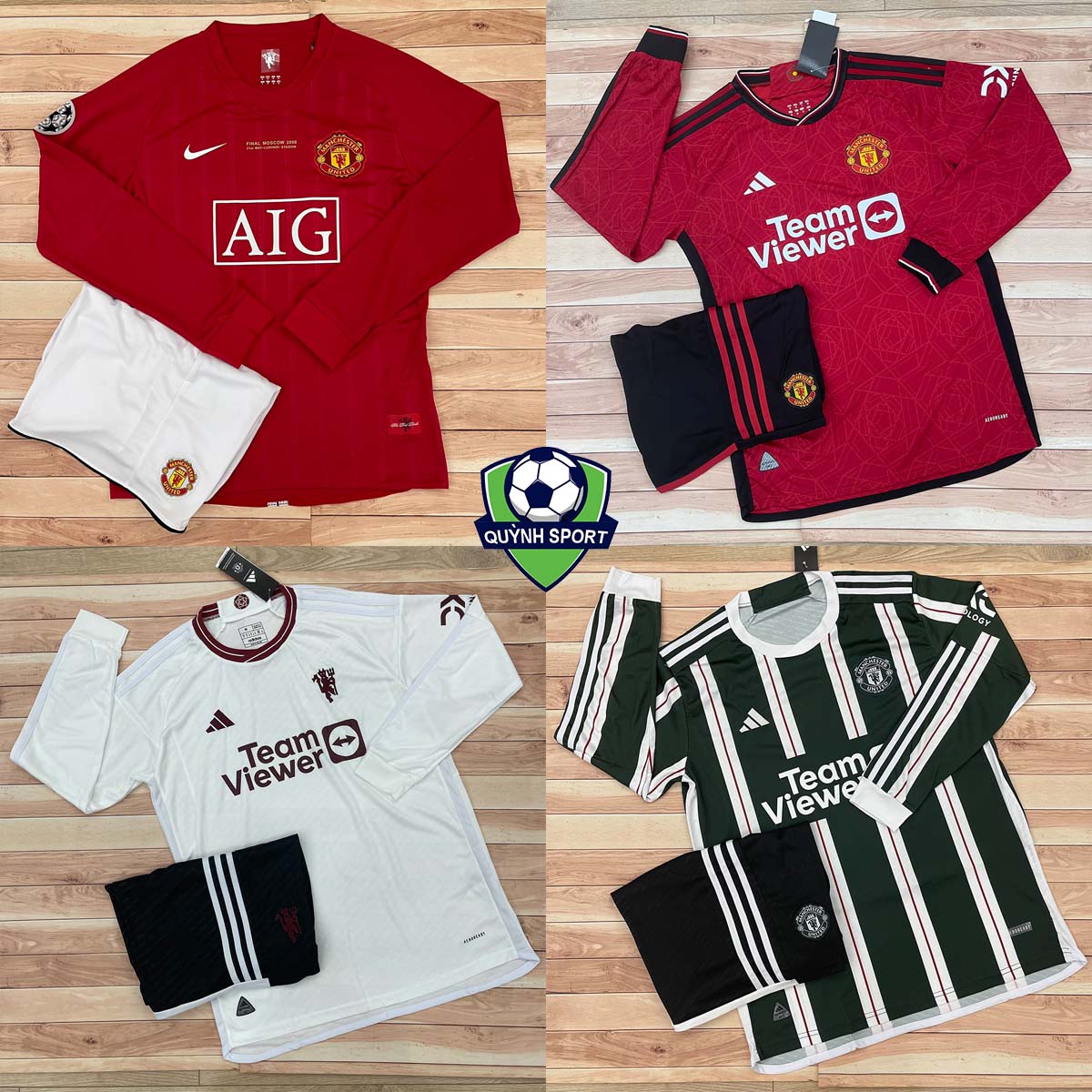 Áo Bóng Đá CLB Manchester United 23/24 - Mẫu Dài Tay - Vải Polyester Gai Thái Cao Cấp