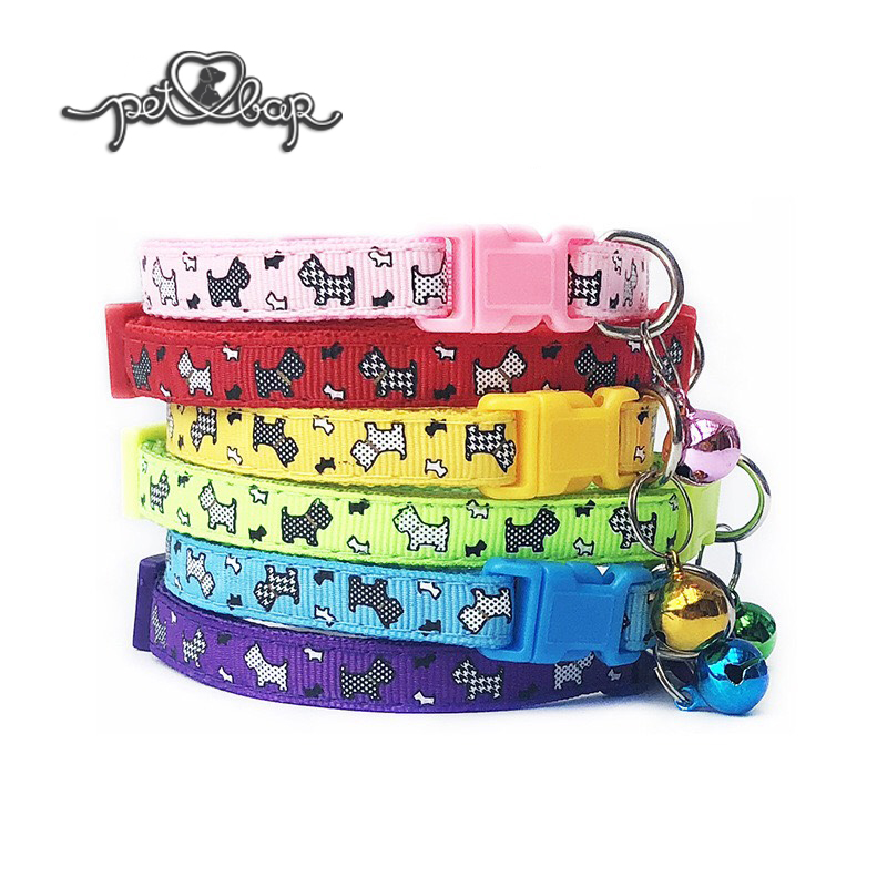 [Hoàn Tiền 10%] Vòng cổ cho thú cưng - vòng cổ hình xương kèm chuông cho chó mèo nhiều màu sắc, vật liệu vải dù dễ làm sạch