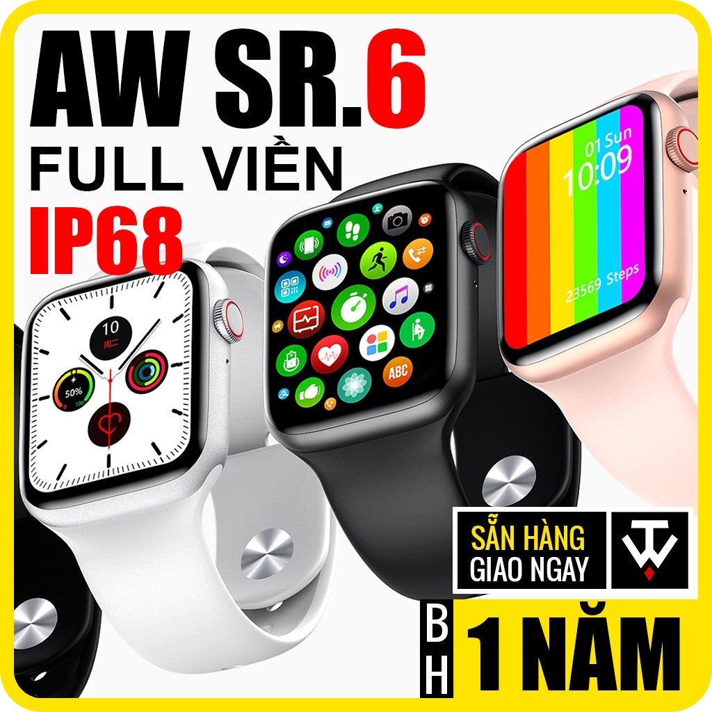 [ Siêu Phẩm  iWatch ] SmartWatch Series 6, Màn Tràn Viền Cực Đẹp, Chống Nươc IP68, Kết Nối Bluetooth, Nghe Gọi 2 Chiều, Thay Được Dây, Full Tính Năng, BH 12 Tháng