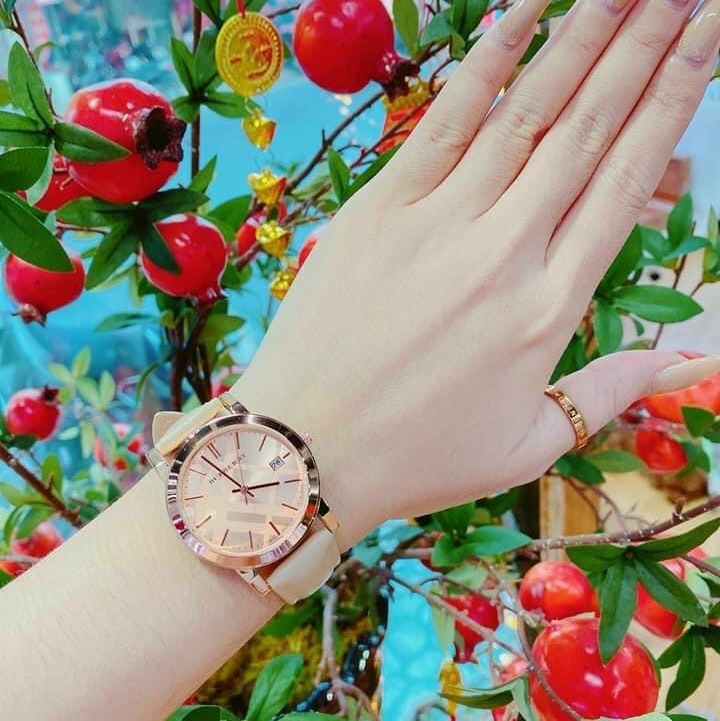 Đồng hồ BRR màu Kem Tây dây da mềm Sang Trọng Xinh Xắn cho Nàng