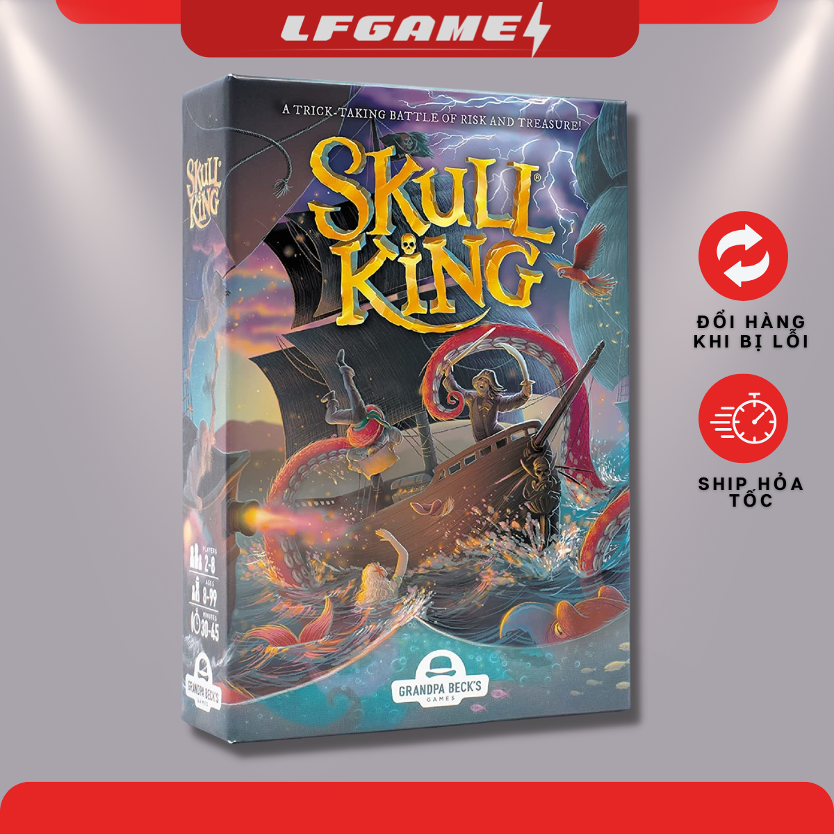 Bộ trò chơi boardgame Skull King phiên bản mới Vua Hải Tặc game thẻ bài chiến thuật