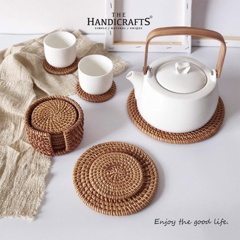Lót ly Mây Guột đựng trà, , Loại XK | The handicrafts