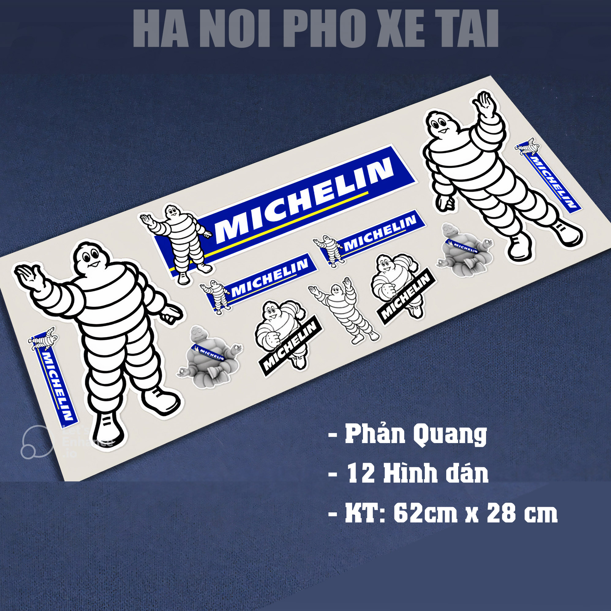 Set 12 Hình Michelin Phản Quang kích thước 62x 30cm